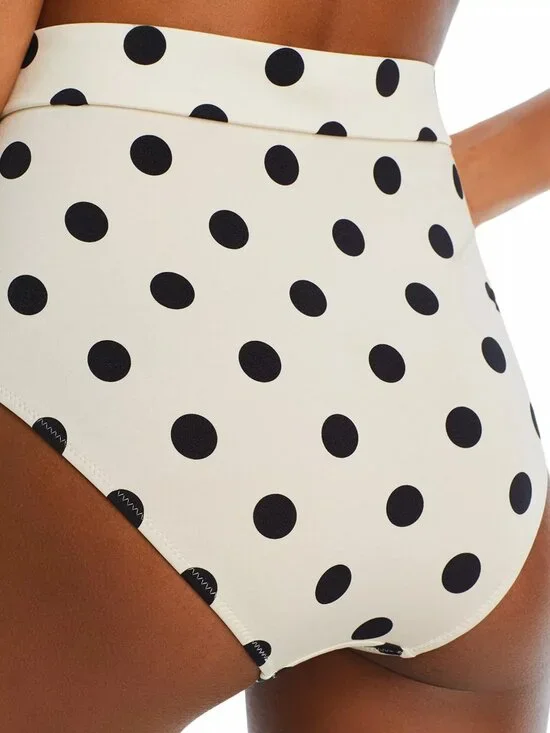 200$ EVARAE Elena Polka Dot Belted Bikini Bottom High-Waist Size 10 Black White - Picture 3 of 4